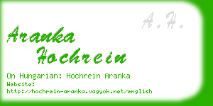 aranka hochrein business card